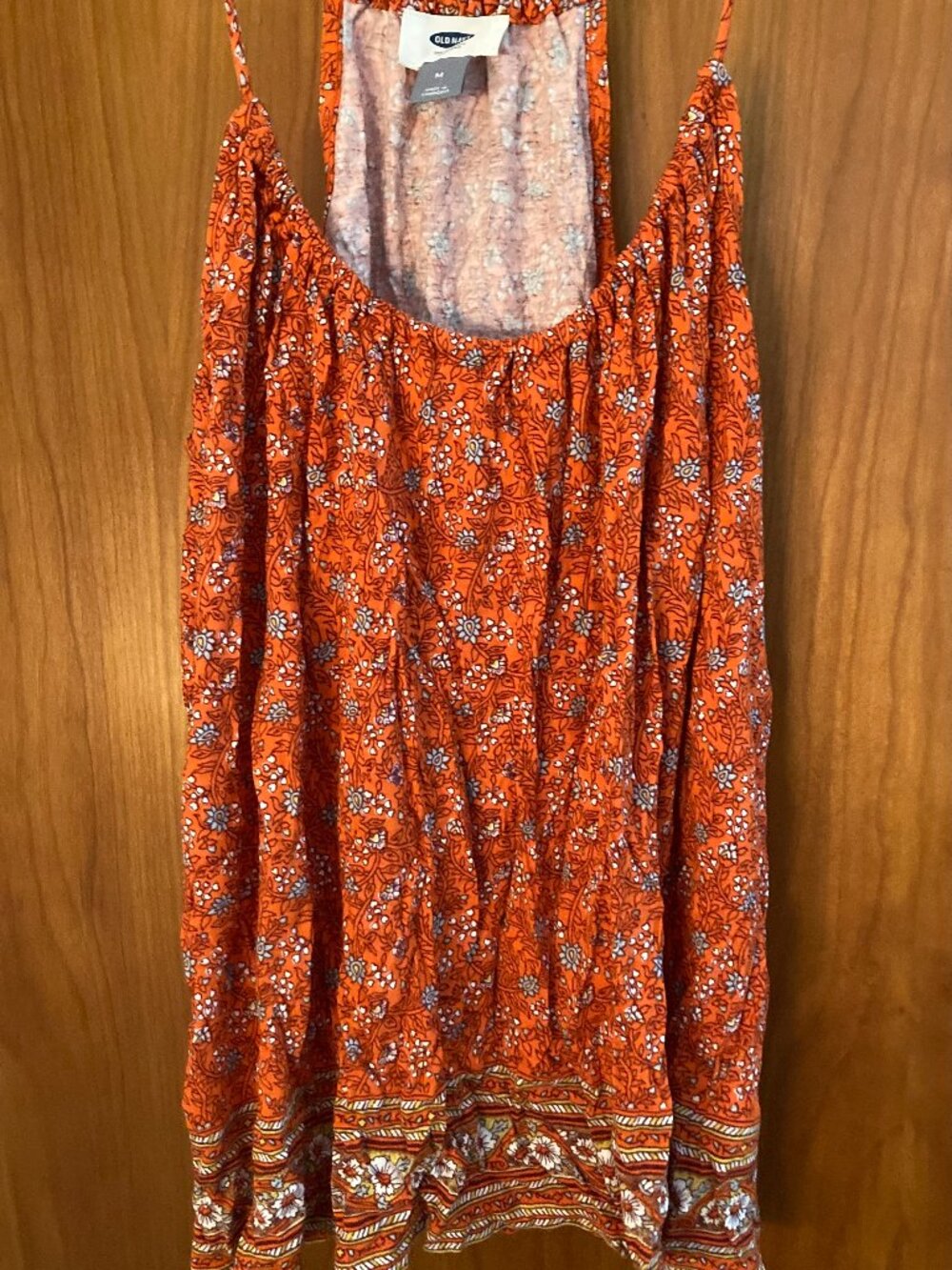Old Navy orange ditsy floral halter top M